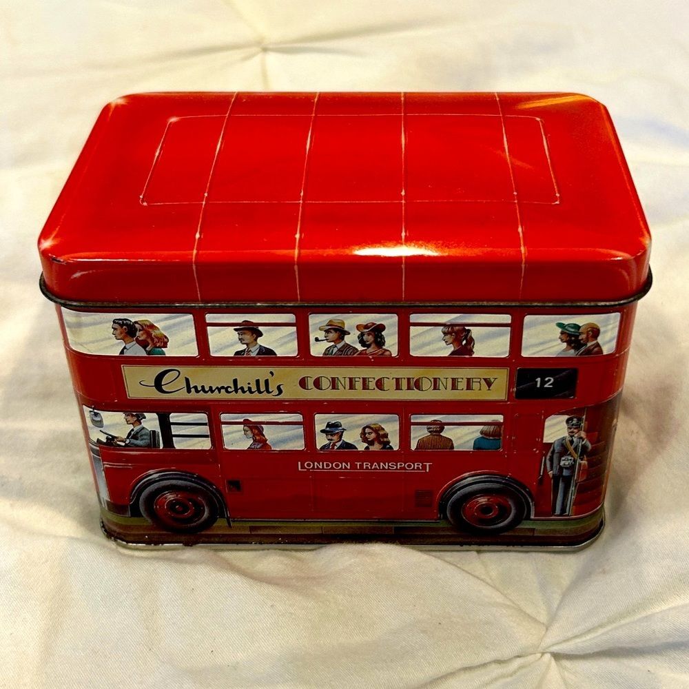 Churchill's of London Double-Decker Bus Confectionery Collectible Tin (Empty)
